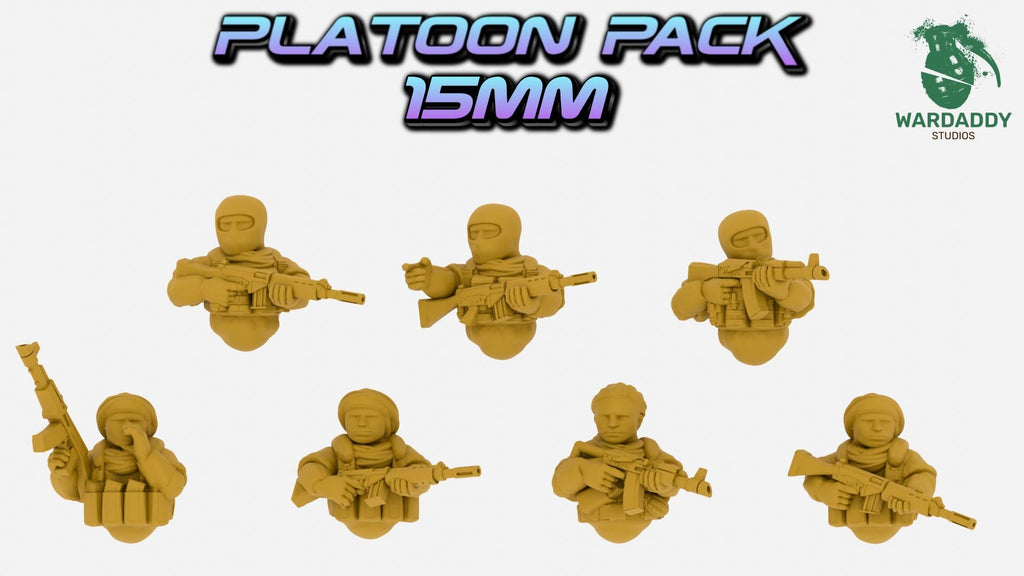 MENA Modern Modular Infantry Platoon - 10-28mm Modern Military Miniatures - Resin Wargaming Infantry - Wardaddy Studios - Sigmarite Boutique