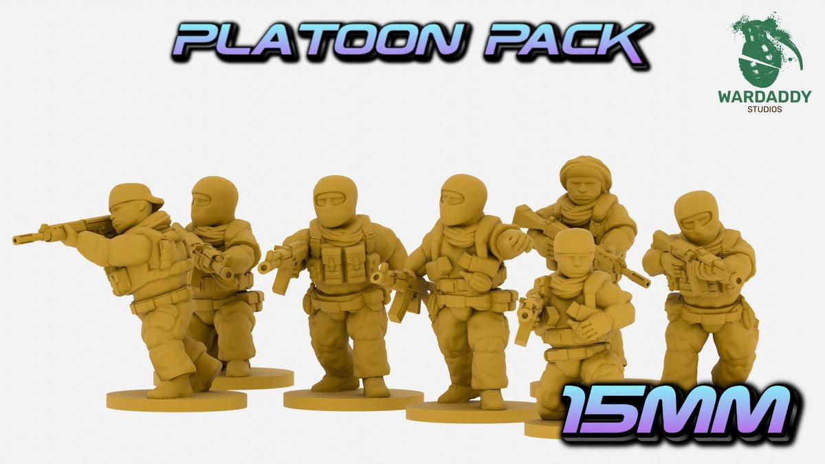MENA Modern Modular Infantry Platoon - 10-28mm Modern Military Miniatures - Resin Wargaming Infantry - Wardaddy Studios - Sigmarite Boutique