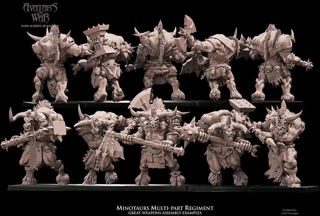 Minotaur Regiment - Multipart Fantasy Miniatures - Avatars of War