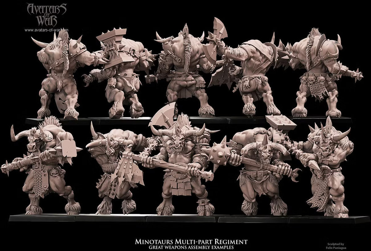 Minotaur Regiment - Multipart Fantasy Miniatures - Avatars of War