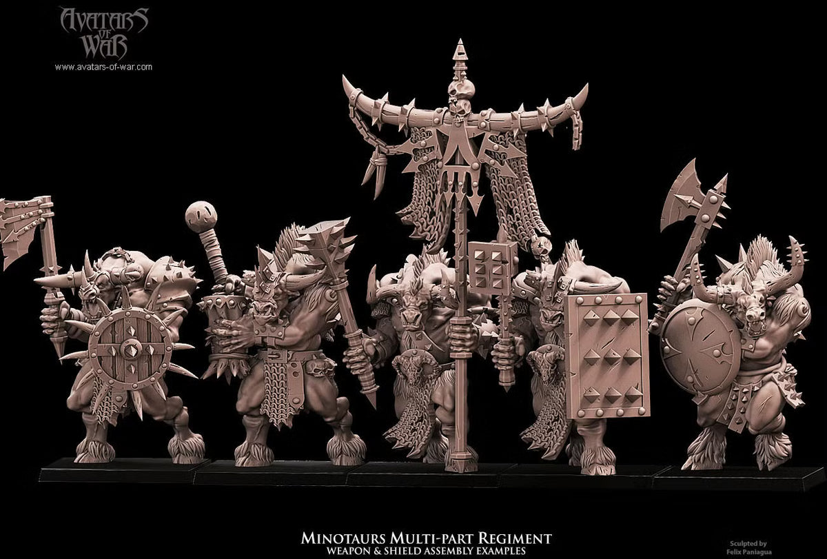 Minotaur Regiment - Multipart Fantasy Miniatures - Avatars of War