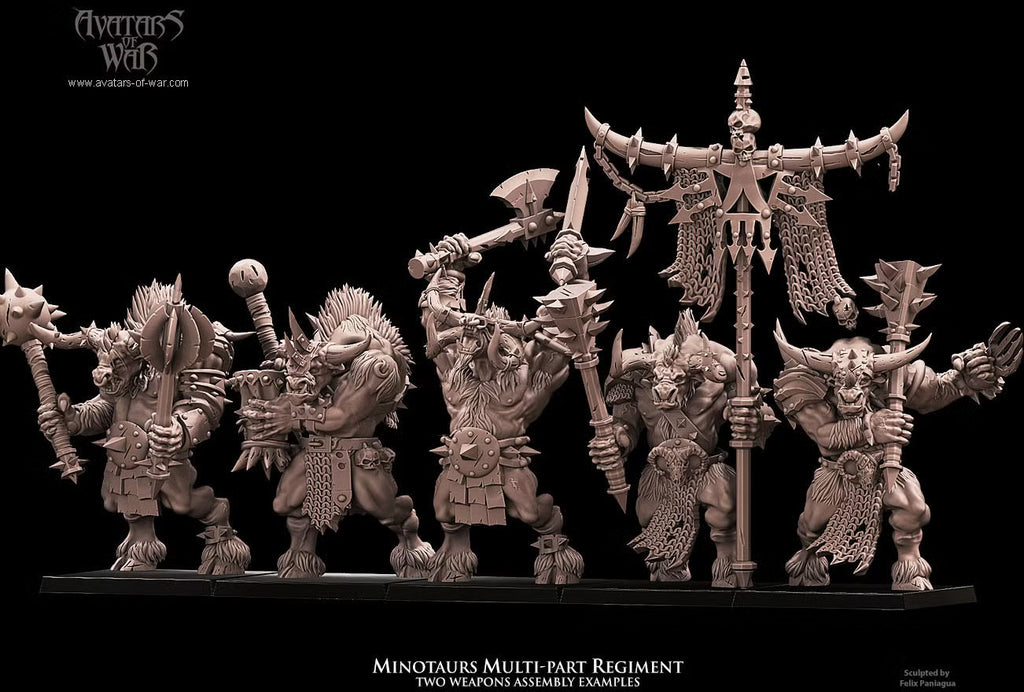 Minotaur Regiment - Multipart Fantasy Miniatures - Avatars of War
