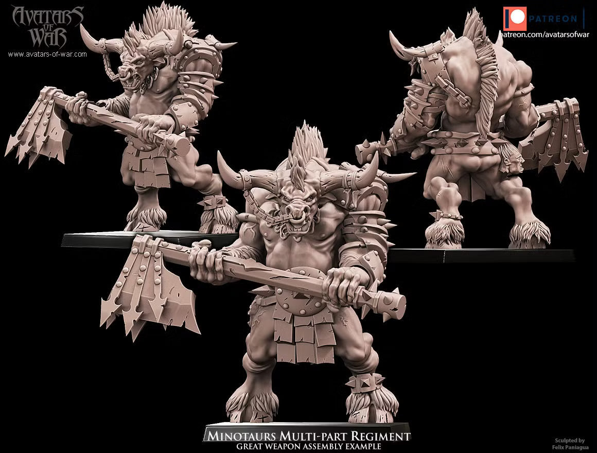 Minotaur Regiment - Multipart Fantasy Miniatures - Avatars of War