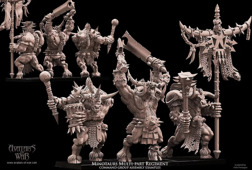 Minotaur Regiment - Multipart Fantasy Miniatures - Avatars of War