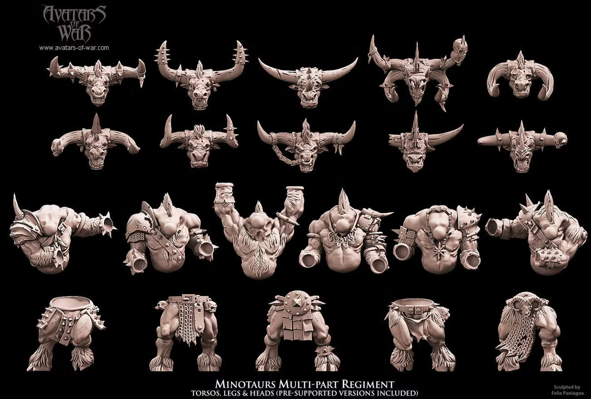 Minotaur Regiment - Multipart Fantasy Miniatures - Avatars of War