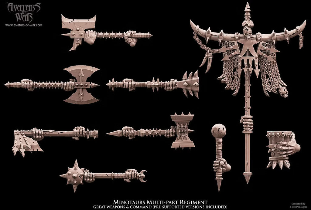 Minotaur Regiment - Multipart Fantasy Miniatures - Avatars of War