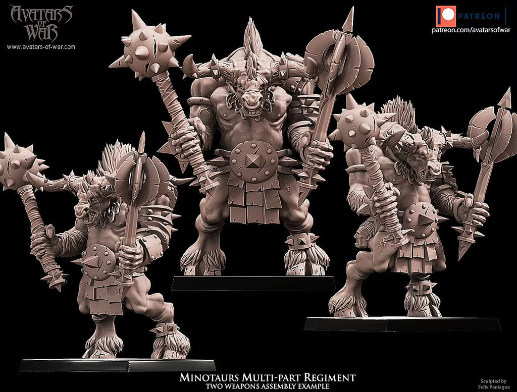 Minotaur Regiment - Multipart Fantasy Miniatures - Avatars of War
