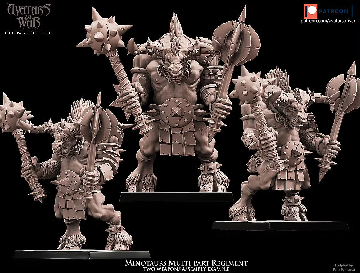 Minotaur Regiment - Multipart Fantasy Miniatures - Avatars of War