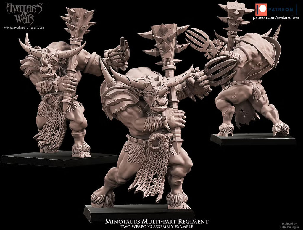 Minotaur Regiment - Multipart Fantasy Miniatures - Avatars of War