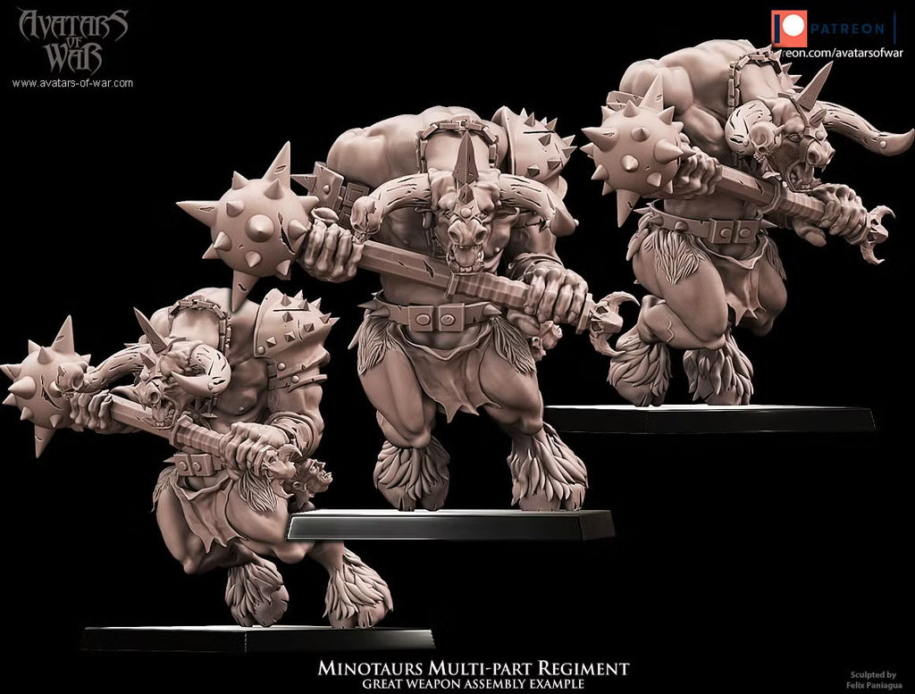 Minotaur Regiment - Multipart Fantasy Miniatures - Avatars of War