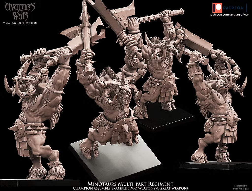 Minotaur Regiment - Multipart Fantasy Miniatures - Avatars of War