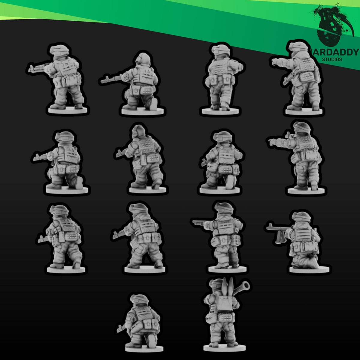 Modern Russian Infantry Squad - 10mm, 15mm or 28mm Military Miniatures - Wardaddy Studios - Sigmarite Boutique