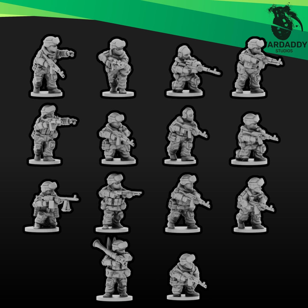 Modern Russian Infantry Squad - 10mm, 15mm or 28mm Military Miniatures - Wardaddy Studios - Sigmarite Boutique
