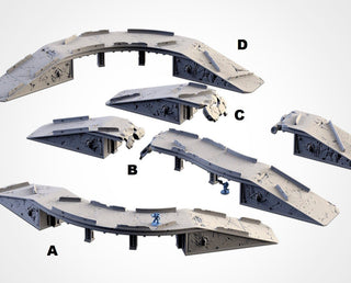 Modular Bridges - Scifi Terrain - 3D Printed PLA Plastic - Sigmarite Boutique