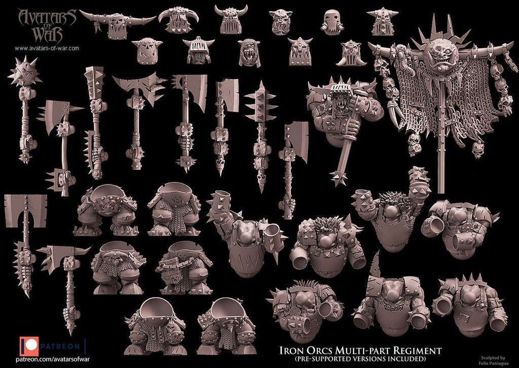 Modular Iron Orc Warrior Regiment - Avatars of War - Sigmarite Boutique