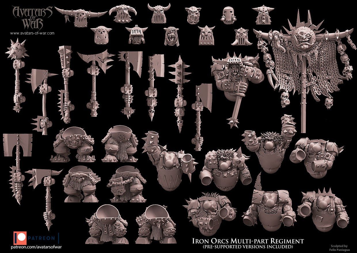 Modular Iron Orc Warrior Regiment - Avatars of War - Sigmarite Boutique