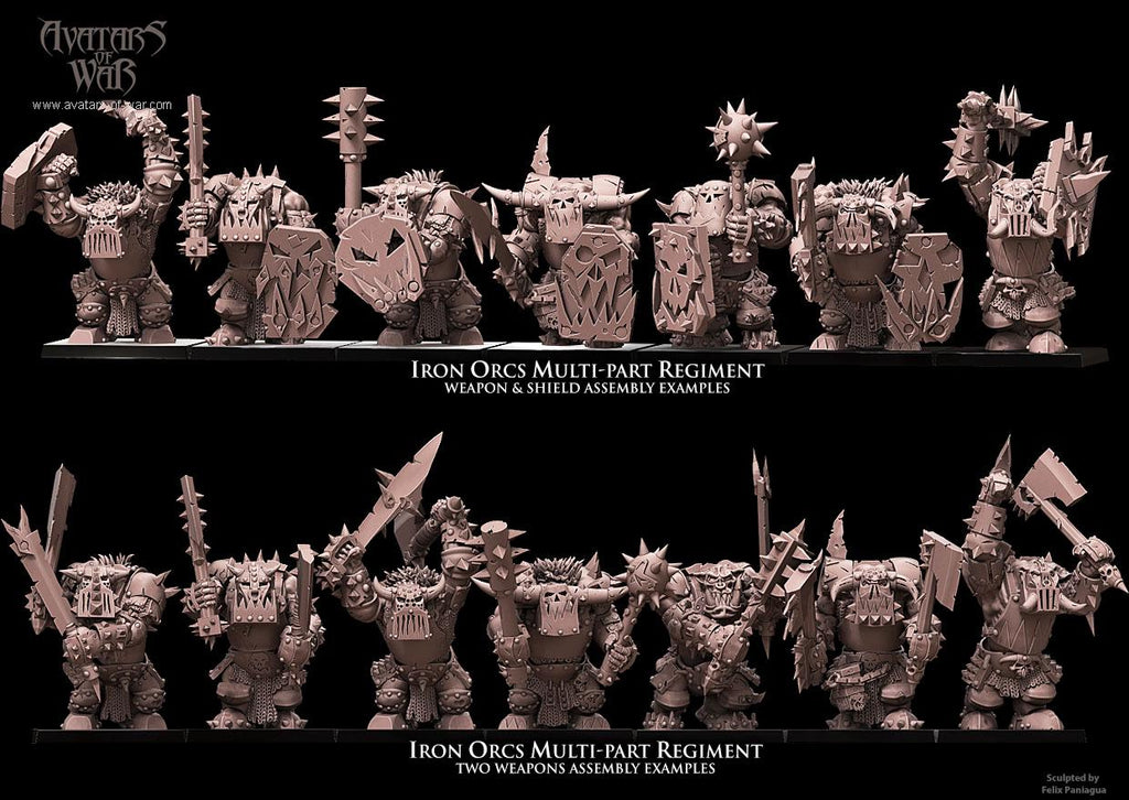 Modular Iron Orc Warrior Regiment - Avatars of War - Sigmarite Boutique