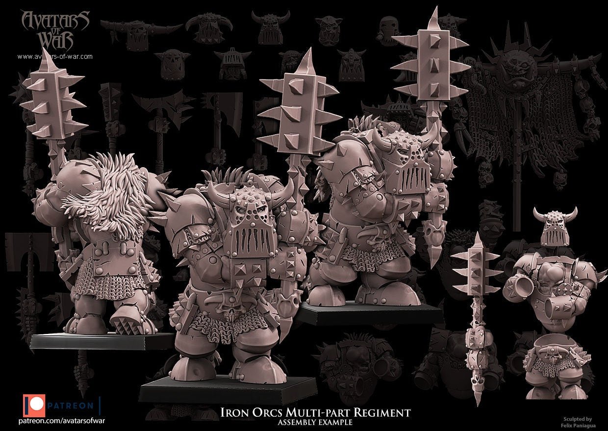 Modular Iron Orc Warrior Regiment - Avatars of War - Sigmarite Boutique