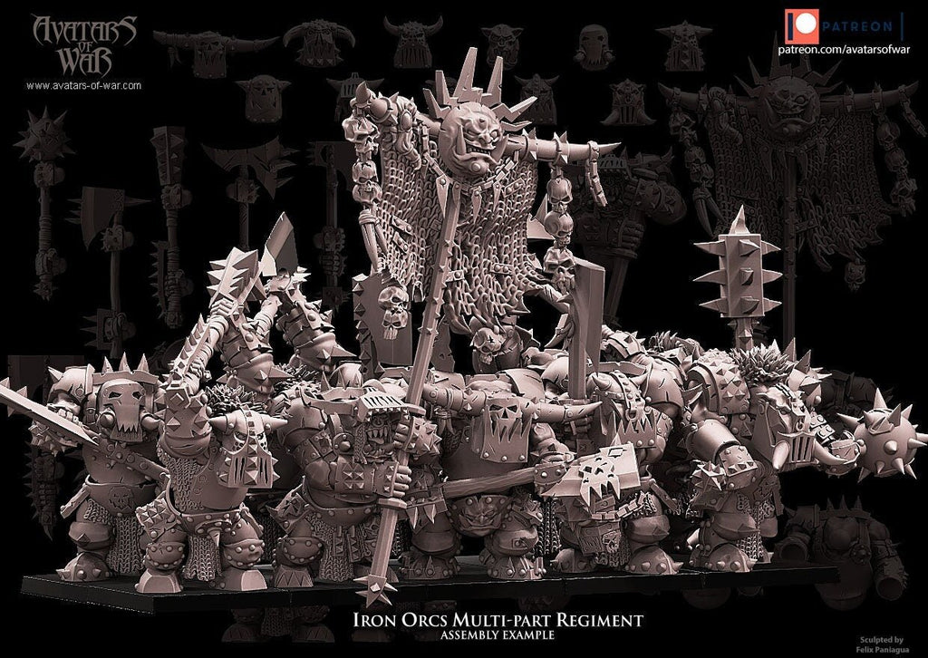 Modular Iron Orc Warrior Regiment - Avatars of War - Sigmarite Boutique