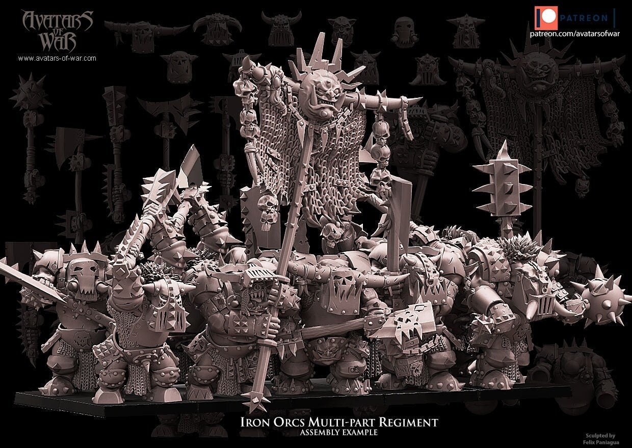 Modular Iron Orc Warrior Regiment - Avatars of War - Sigmarite Boutique