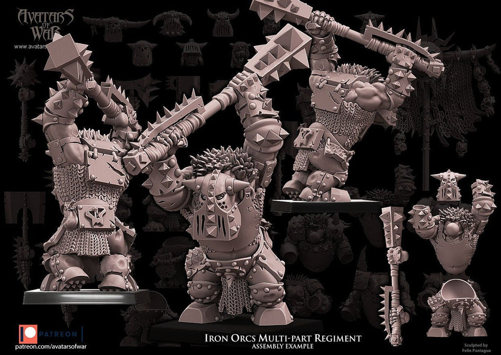 Modular Iron Orc Warrior Regiment - Avatars of War - Sigmarite Boutique