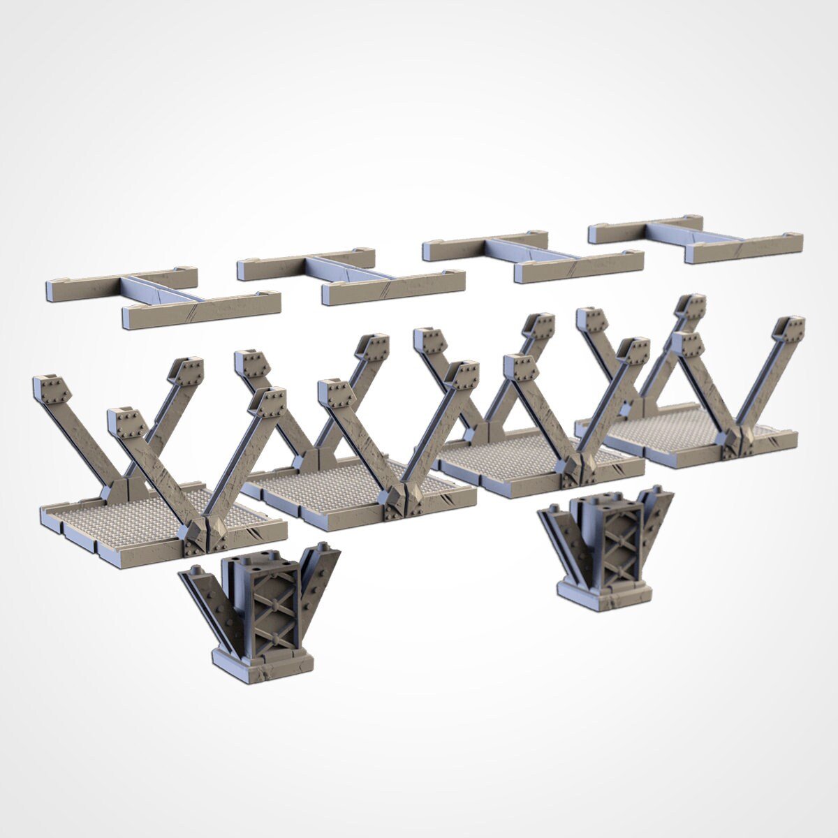 Modular Metal Truss Bridges - Scifi Terrain - 3D Printed PLA Plastic - Sigmarite Boutique