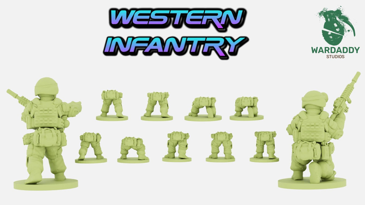 Modular Modern Western Infantry - 10-28mm Modern Military Miniatures - Resin Wargaming Infantry - Wardaddy Studios - Sigmarite Boutique
