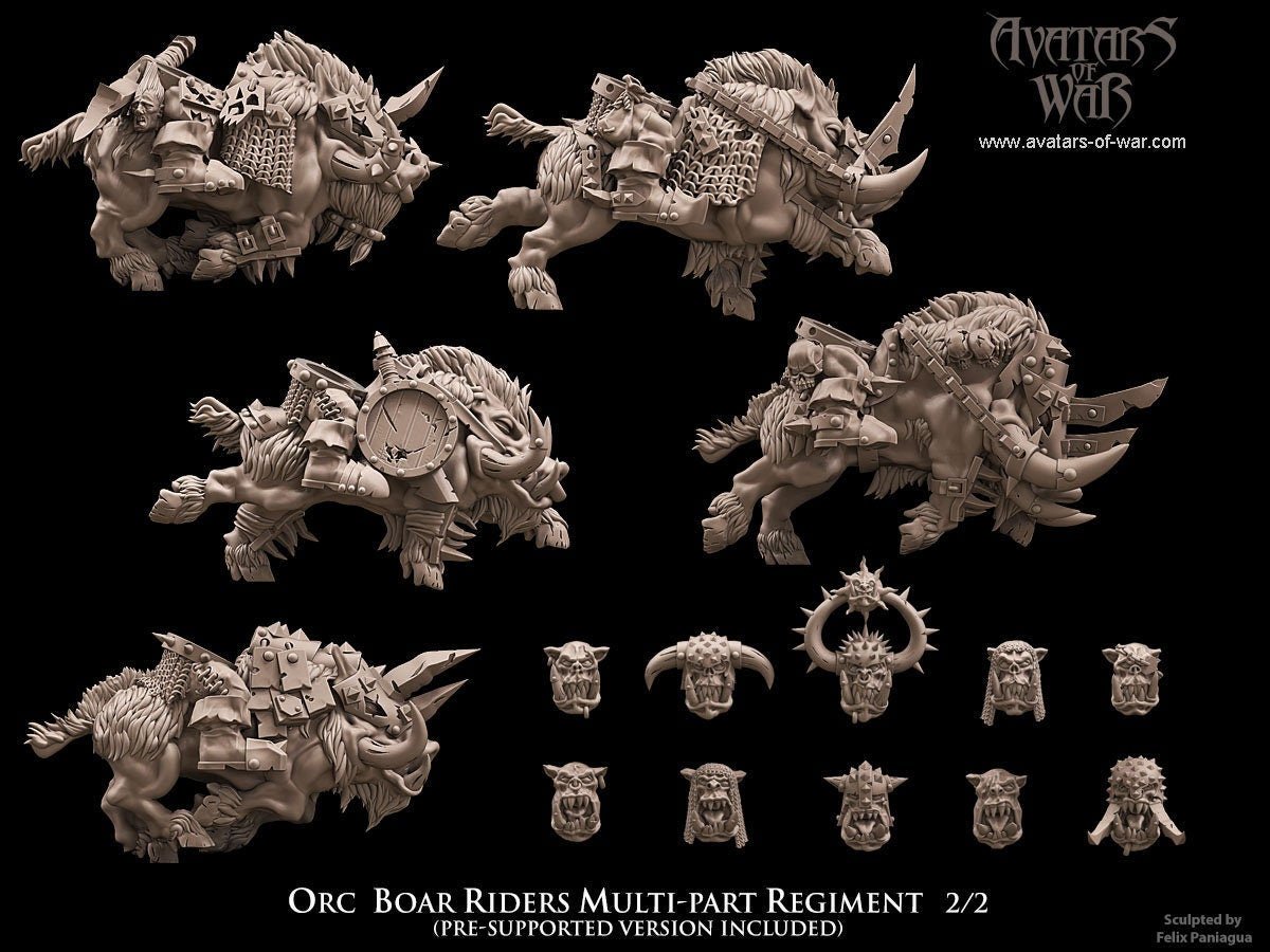 Modular Orc Boar Riders - Avatars of War - Sigmarite Boutique