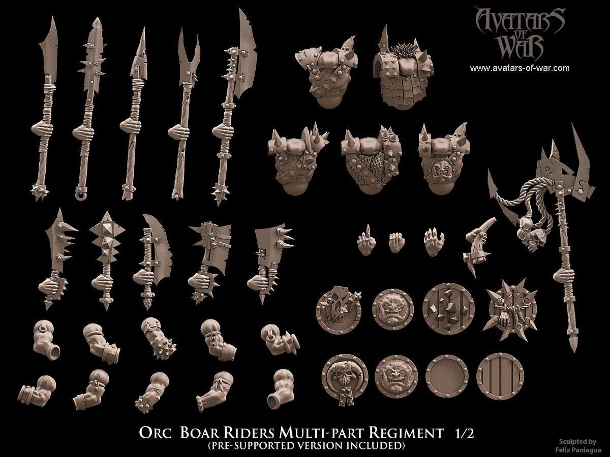 Modular Orc Boar Riders - Avatars of War - Sigmarite Boutique