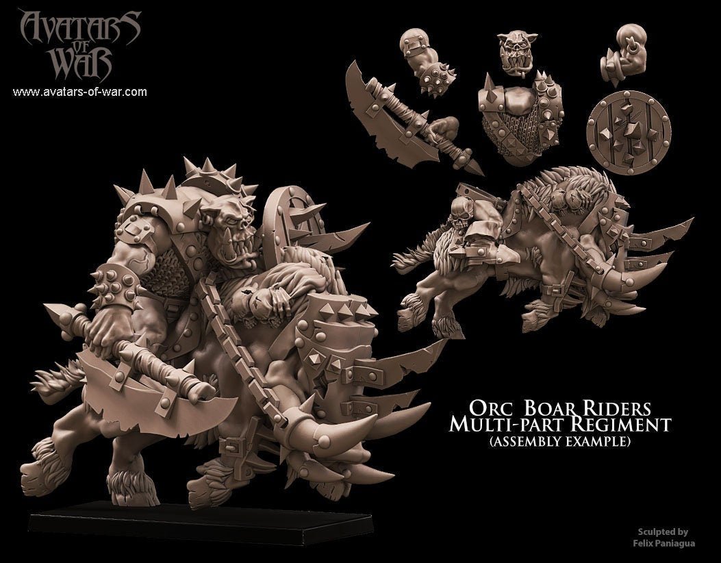 Modular Orc Boar Riders - Avatars of War - Sigmarite Boutique