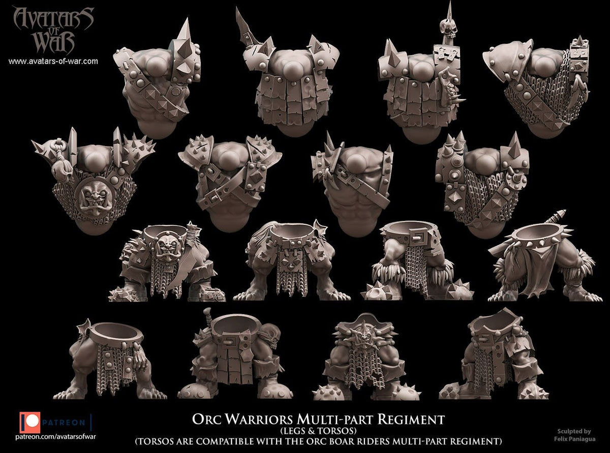 Modular Orc Warrior Regiment - Avatars of War - Sigmarite Boutique