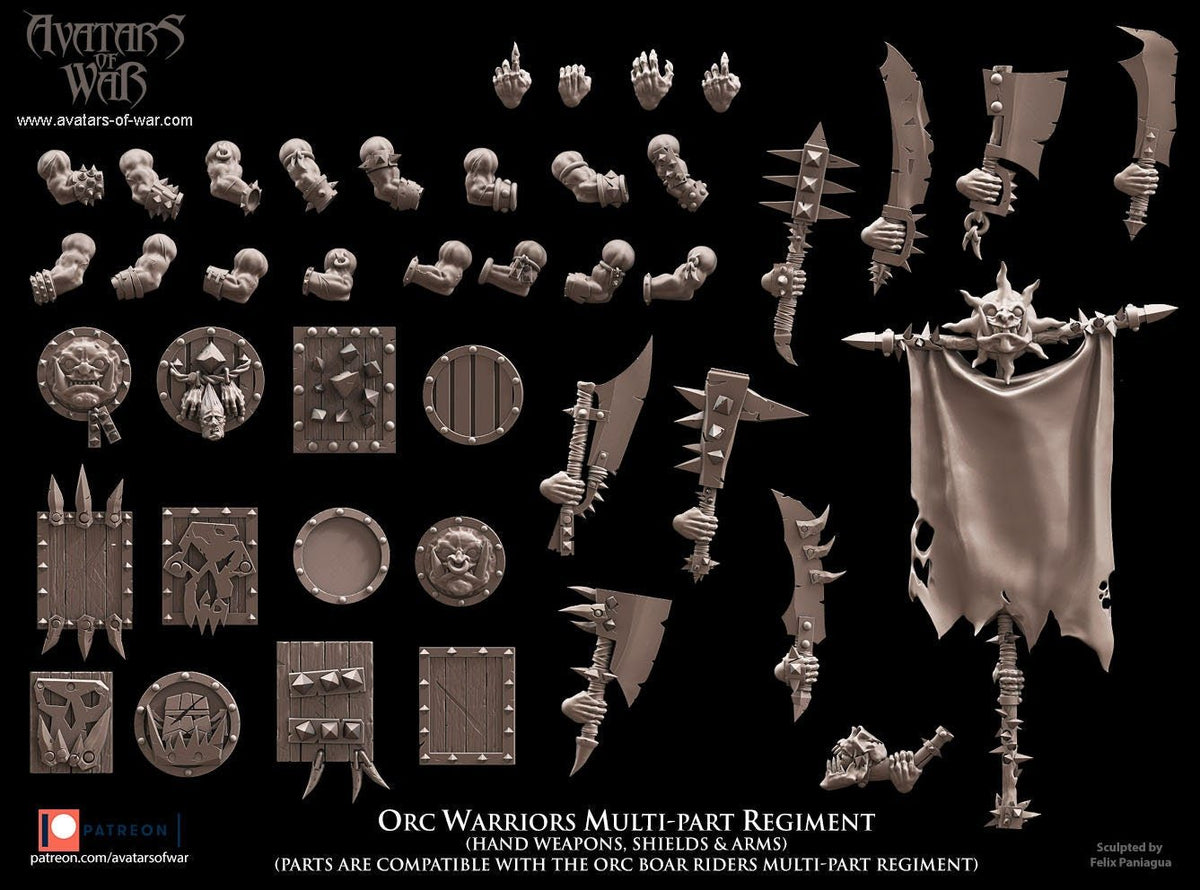 Modular Orc Warrior Regiment - Avatars of War - Sigmarite Boutique