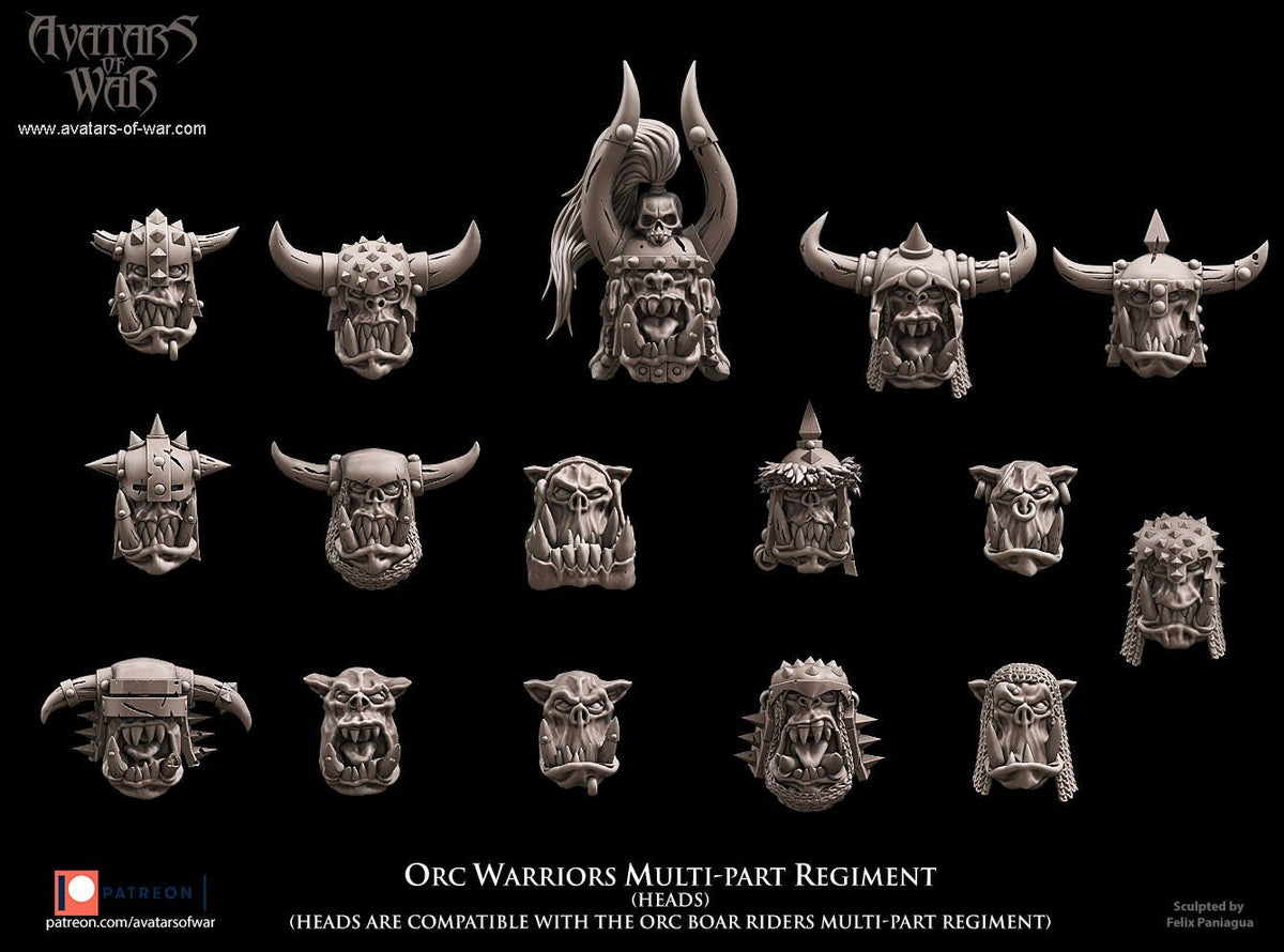 Modular Orc Warrior Regiment - Avatars of War - Sigmarite Boutique