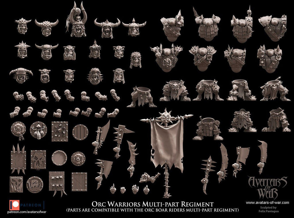 Modular Orc Warrior Regiment - Avatars of War - Sigmarite Boutique