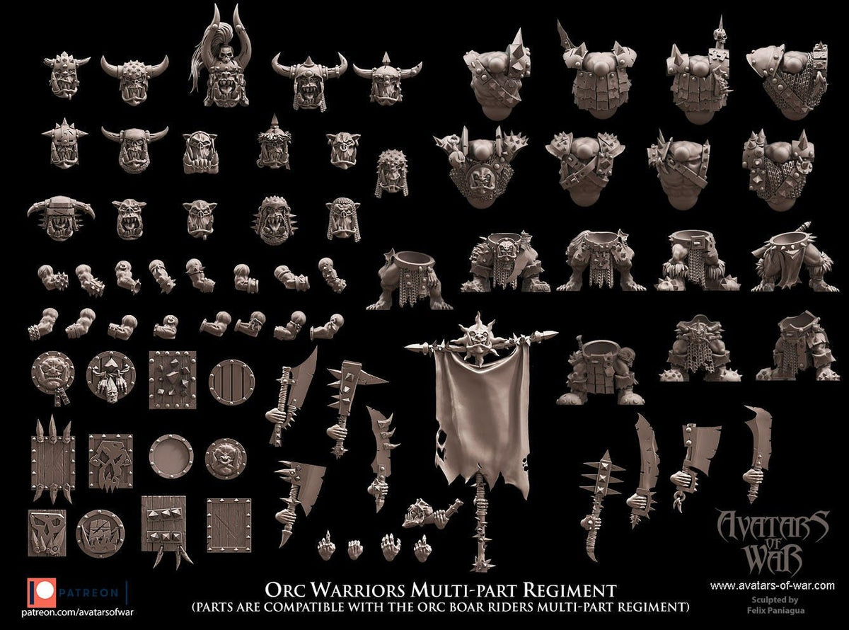 Modular Orc Warrior Regiment - Avatars of War - Sigmarite Boutique