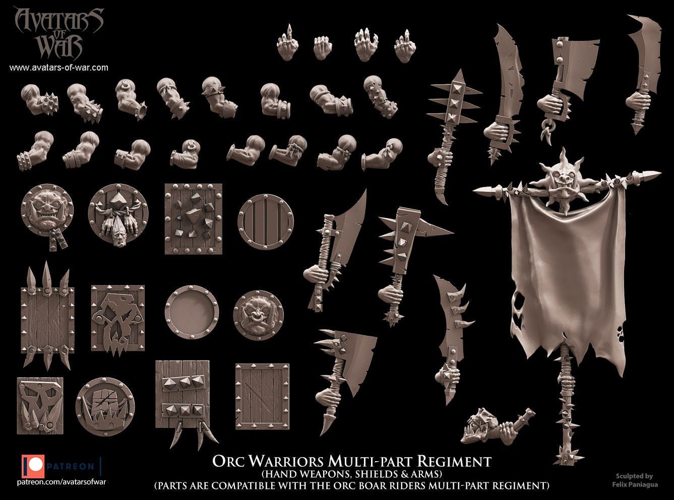 Modular Orc Warrior Regiment - Avatars of War - Sigmarite Boutique