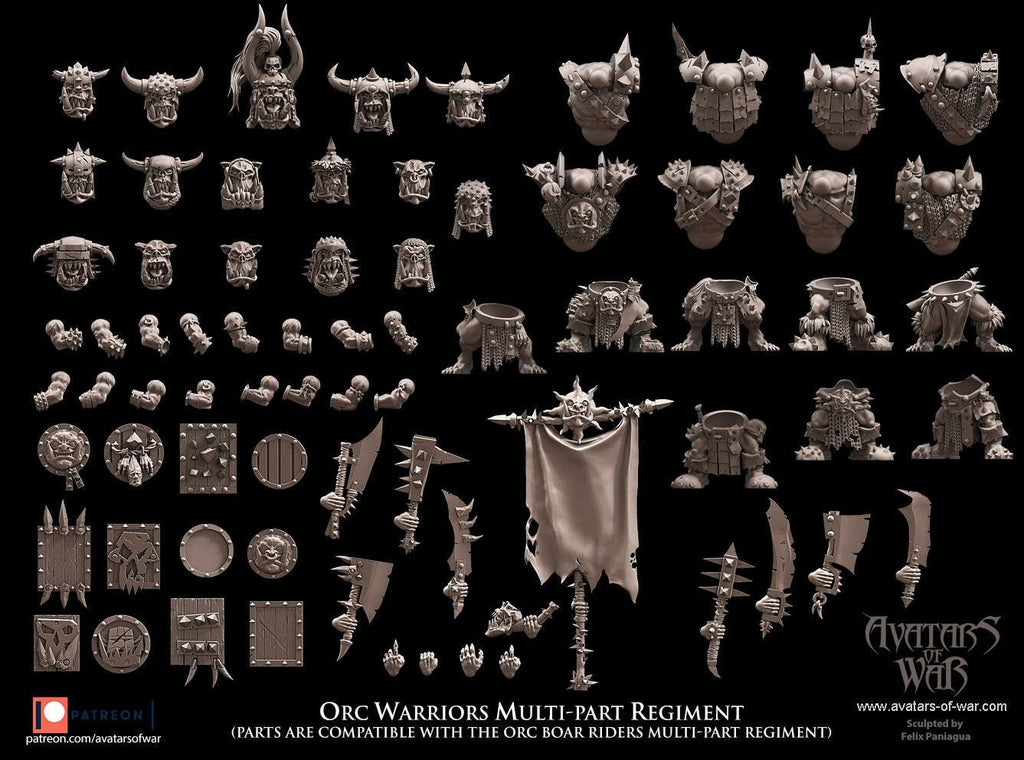 Modular Orc Warrior Regiment - Avatars of War - Sigmarite Boutique