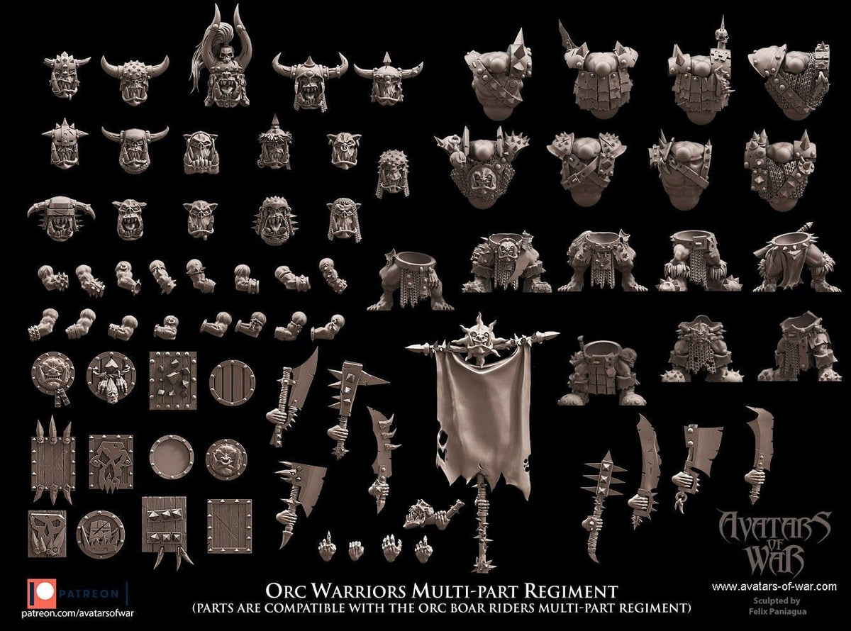 Modular Orc Warrior Regiment - Avatars of War - Sigmarite Boutique