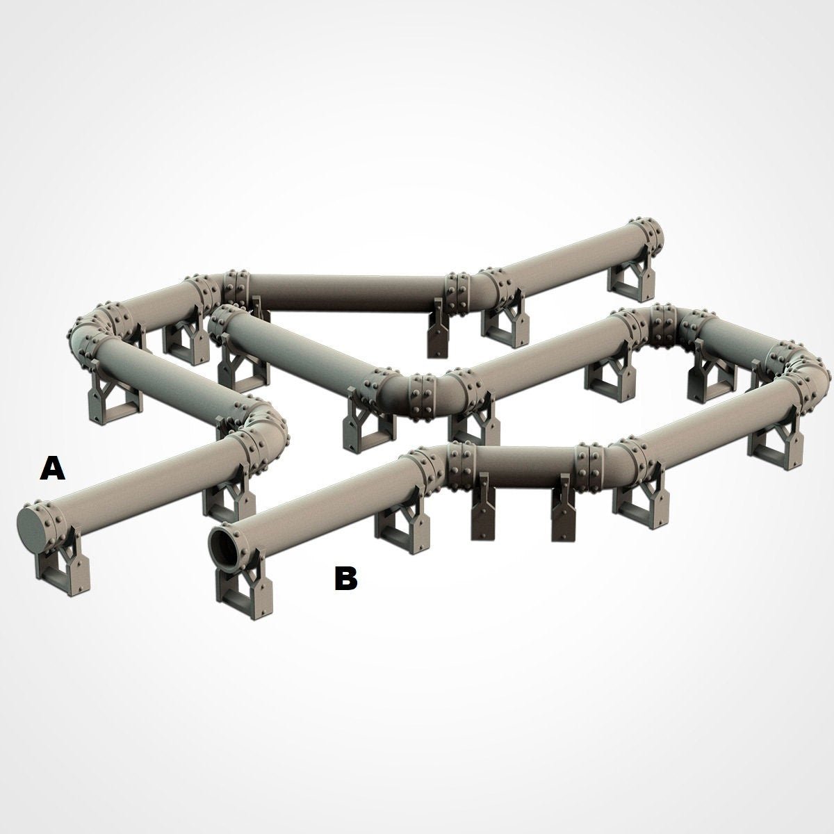 Modular Pipe Terrain Industrial Sci Fi Pipeline Scatter Terrain for 28mm Wargaming & Tabletop RPGs - Sigmarite Boutique