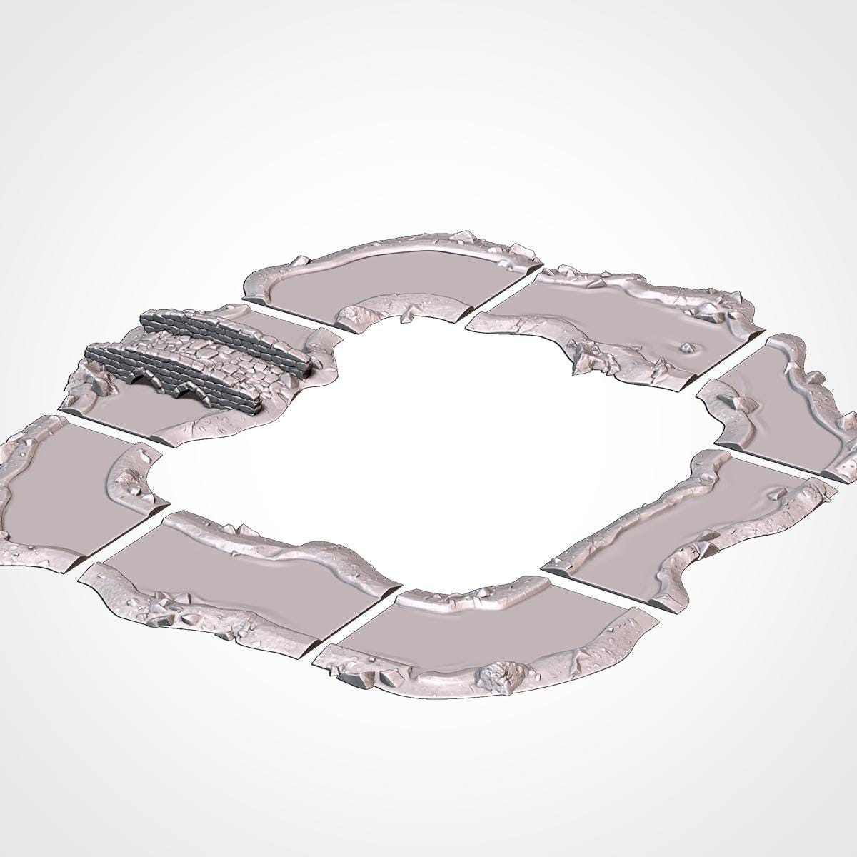 Modular River Terrain Set - Fantasy & Historical River Terrain - Txarli Factory - Sigmarite Boutique