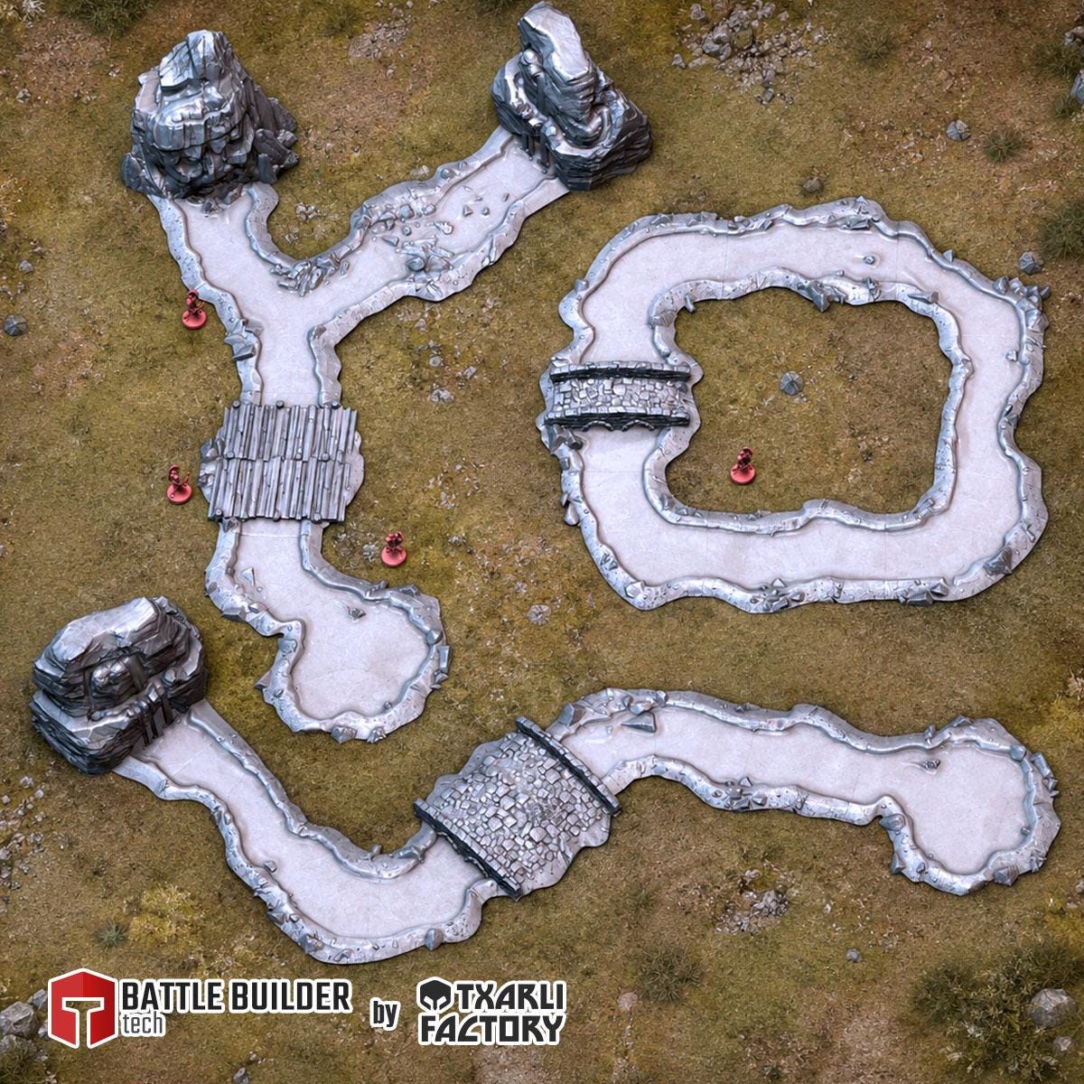 Modular River Terrain Set - Fantasy & Historical River Terrain - Txarli Factory - Sigmarite Boutique