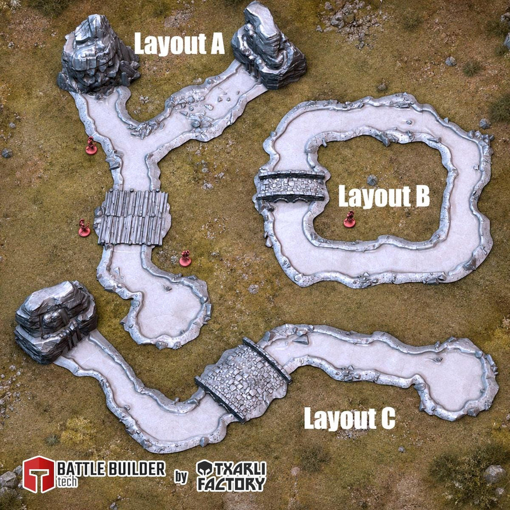 Modular River Terrain Set - Fantasy & Historical River Terrain - Txarli Factory - Sigmarite Boutique