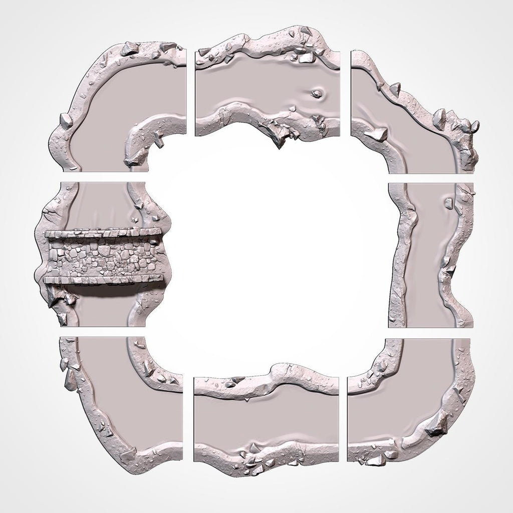 Modular River Terrain Set - Fantasy & Historical River Terrain - Txarli Factory - Sigmarite Boutique