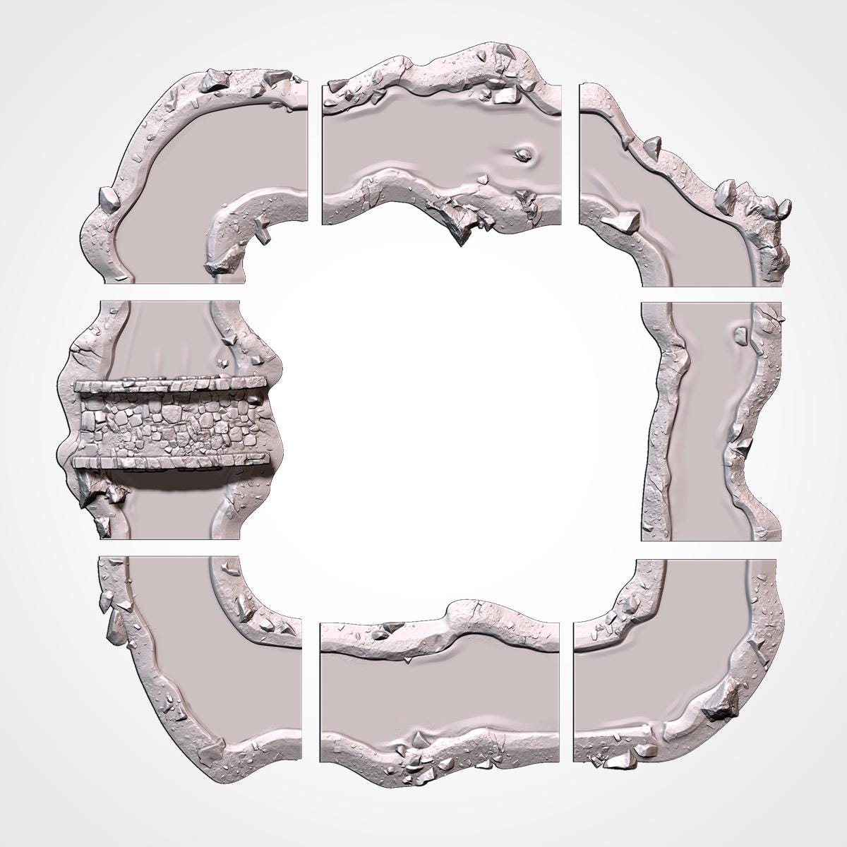 Modular River Terrain Set - Fantasy & Historical River Terrain - Txarli Factory - Sigmarite Boutique