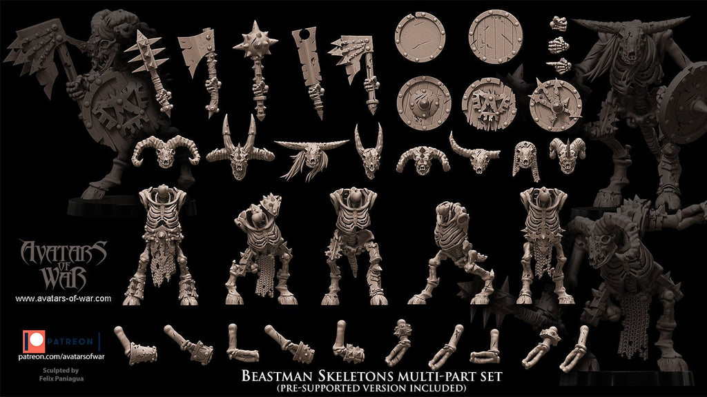 Modular Skeletal Beastmen - Avatars of War - Sigmarite Boutique