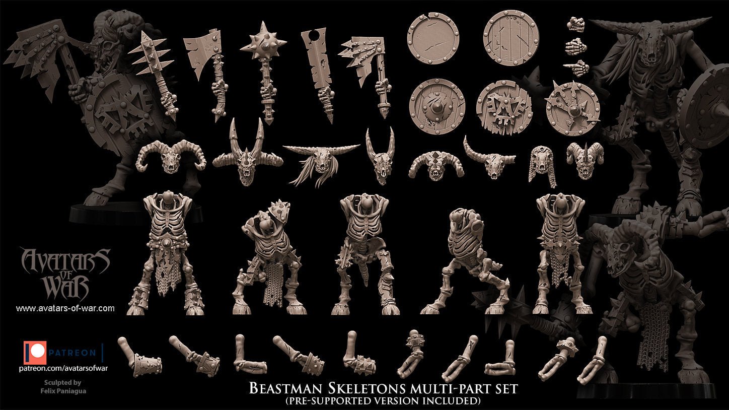 Modular Skeletal Beastmen - Avatars of War - Sigmarite Boutique