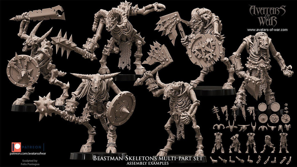 Modular Skeletal Beastmen - Avatars of War - Sigmarite Boutique