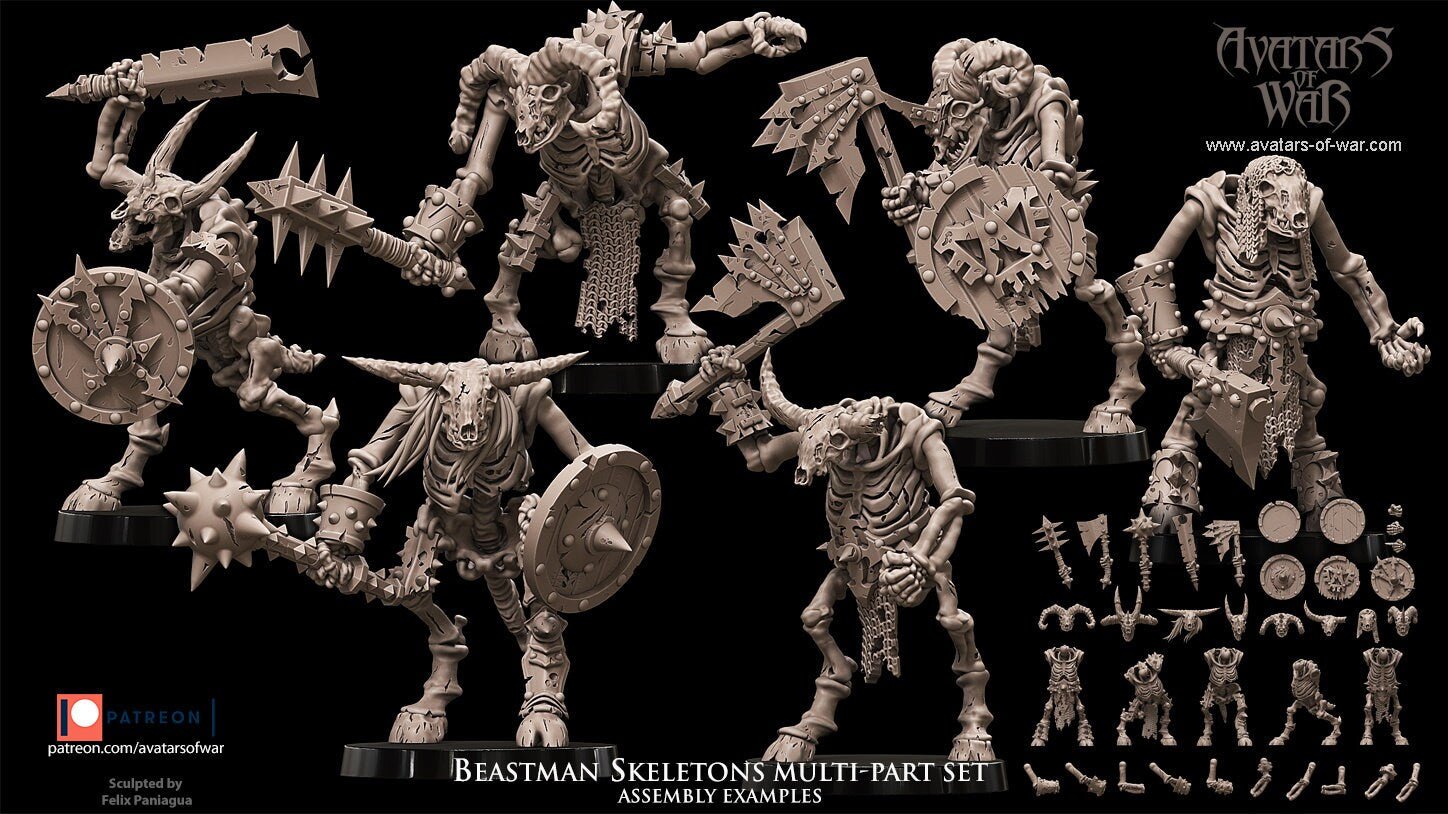 Modular Skeletal Beastmen - Avatars of War - Sigmarite Boutique