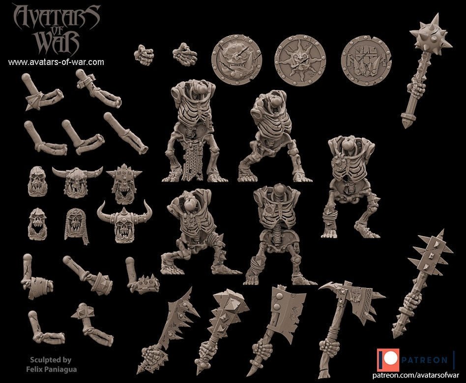 Modular Skeletorcs - Avatars of War - Sigmarite Boutique