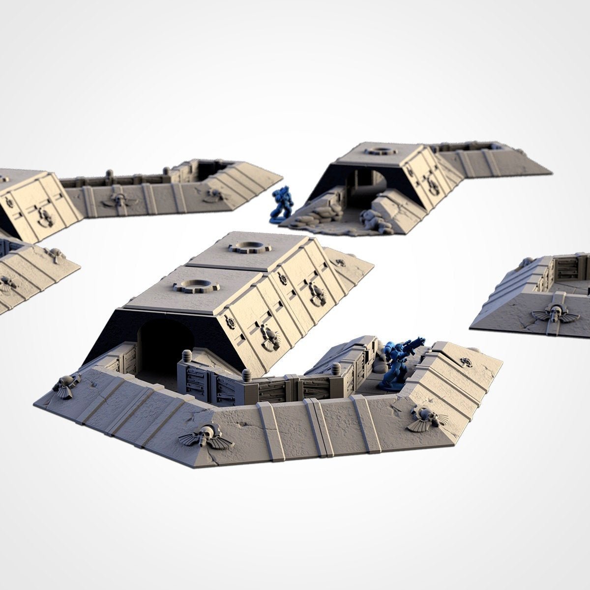 Modular Trench Terrain Sci Fi Bunker & Defensive Line System for 28mm Wargaming and Tabletop RPGs - Sigmarite Boutique